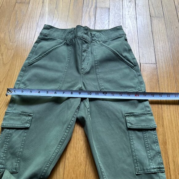 Spanx Size M Sage Green Cotton Rayon Blend Stretch Twill Ankle Cargo Pants - Picture 12 of 16